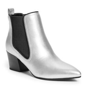 Guess Stanford Silver Faux Leather Ankle Boots